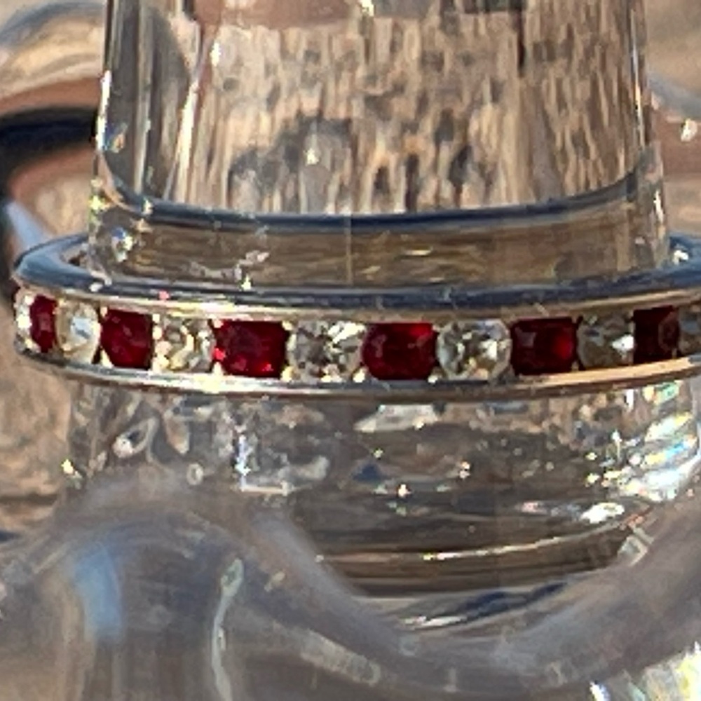 Sterling and Crystal Stack Ring - Picture 4 of 11